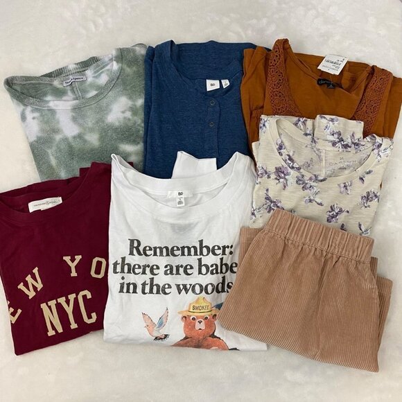 Bundle Lot of 7 Small Nordstrom’s Brand Long Sleeve Fall Winter Shirts and Skirt - Picture 1 of 15